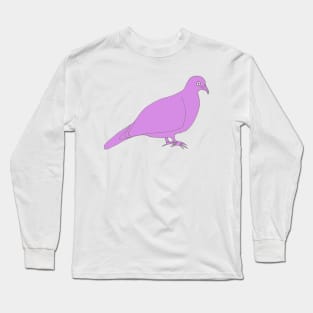 Line Pigeon Purple Long Sleeve T-Shirt